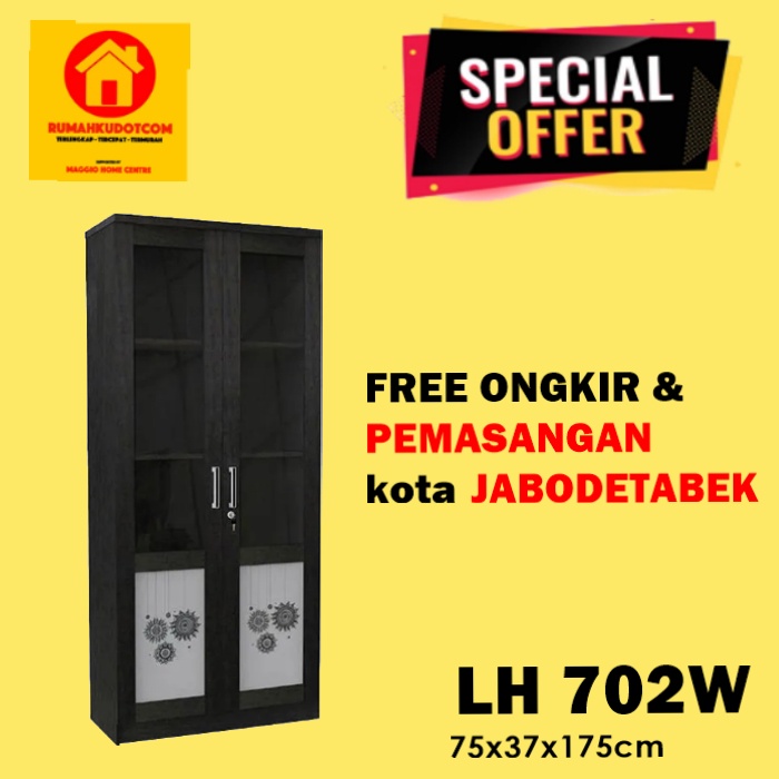 LEMARI DISPLAY MINIMALIS - LEMARI HIAS 2 PINTU -  LEMARI HIAS KACA - LH 702 W - SUPER