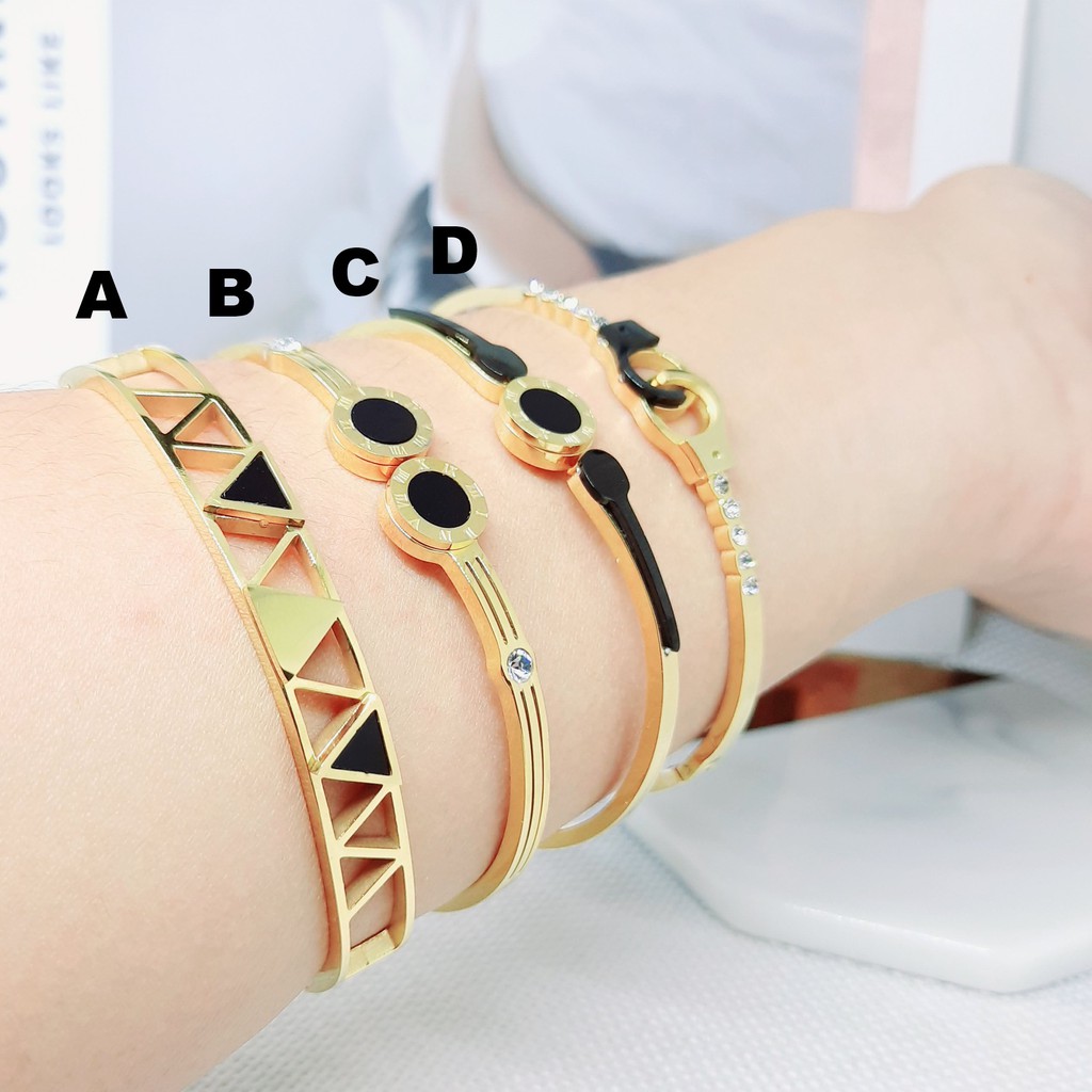 Gelang Titanium Cantik Bangle Gold Anti Karat Luntur - BB572