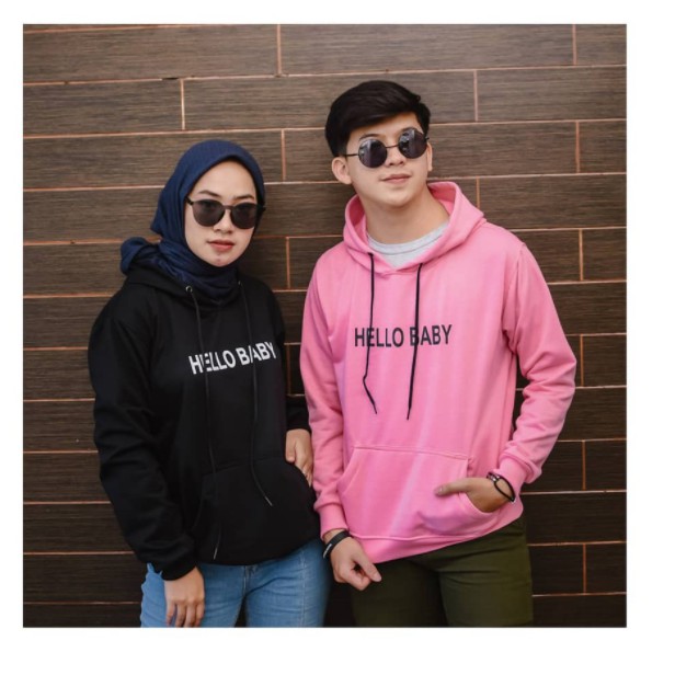 HOODIE UNISEX HELLO BABY TEBAL FLEECE PREMIUM TERBARU,