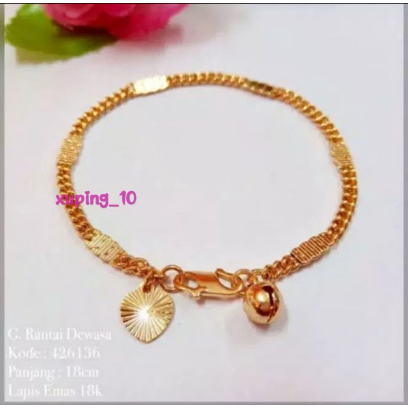 Gelang tangan titanium motif anti karat