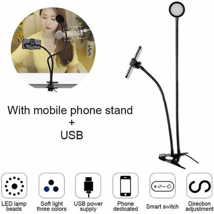 LAZYPOD RINGLIGHT 3 IN 1 HOLDER HP UNTUK SELFIE VLOG YOUTUBE MURAH