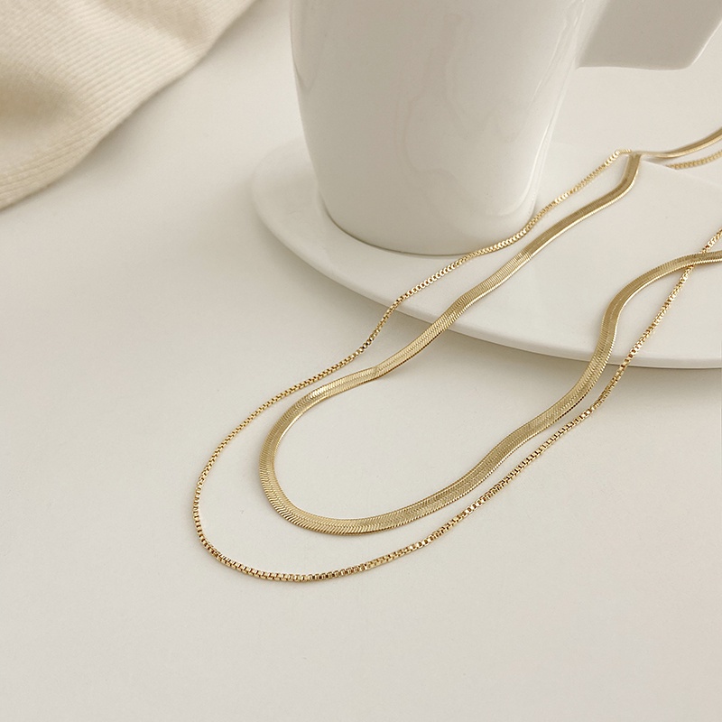 Double-layer Necklace Accessories  Light Luxury Personality Snake Bone Chain