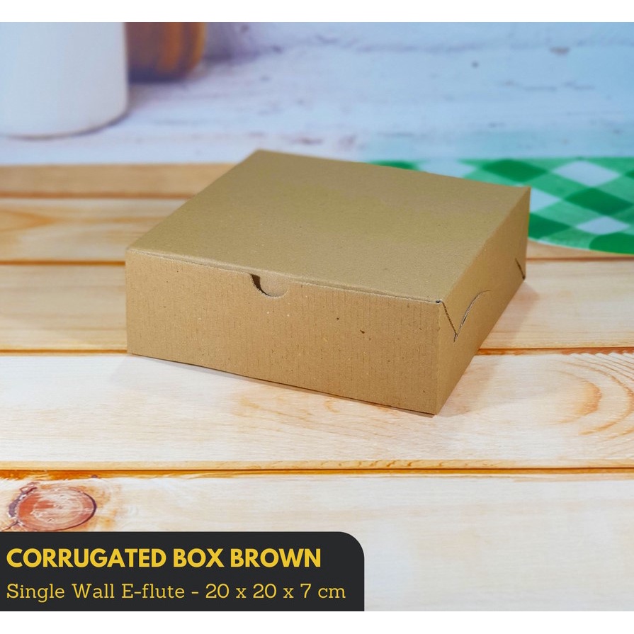 

Dus Kue Box Roti Kardus Hamper Snack Karton Kraft Packaging Corrugated 20x20x7 cm