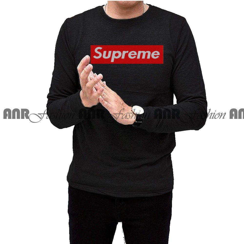 Sweater Supreme Basic Oblong Supreme Pria/Cowok - Hitam/Abu Misty/Merah/Biru Navy