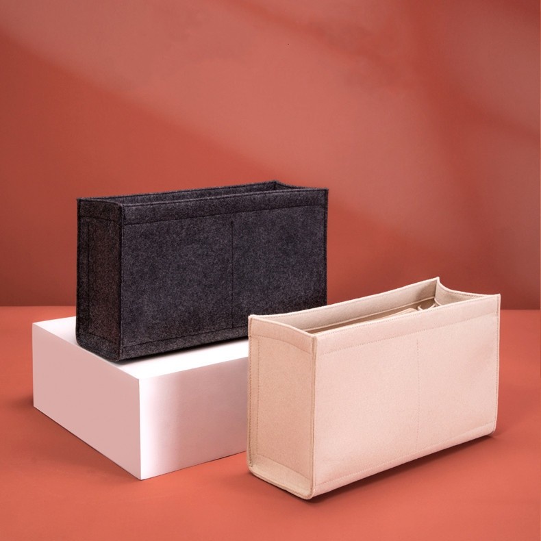 Felt Bag organizer for mini book tote - side zipper / tas tote book / insert bag booktote