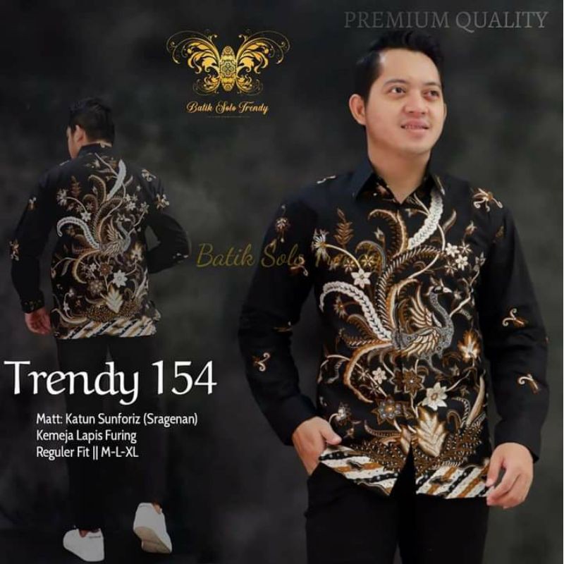 KEMEJA BATIK WARNA HITAM BATIK PRIA LENGAN PANJANG TERBARU BATIK LAPIS FURING TRENDY154