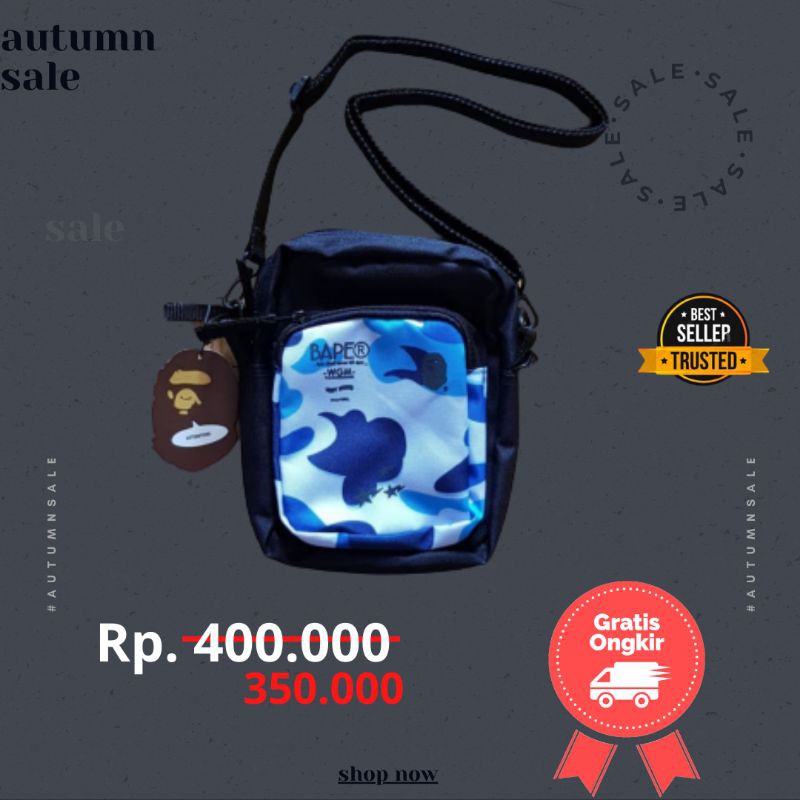 TAS SELEMPANG SLINGBAG WAIST BAG BAPE CAMO BLUE