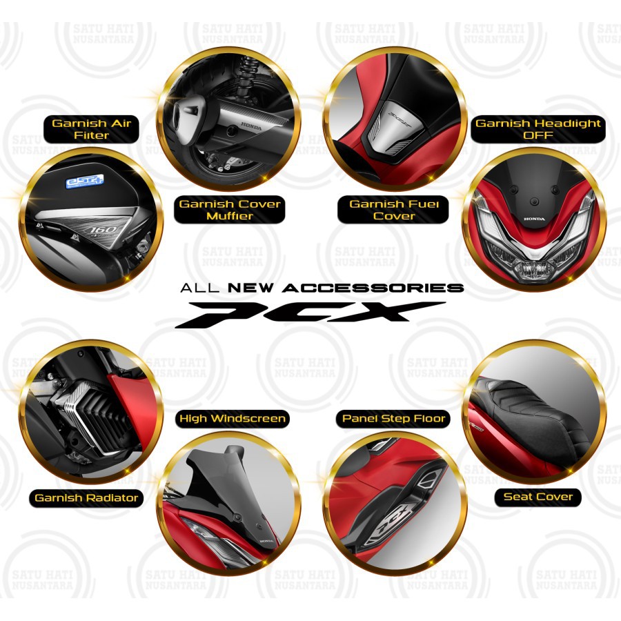 PAKET LENGKAP  AKSESORIS ALL NEW HONDA PCX 160 ORIGINAL AHM 2021