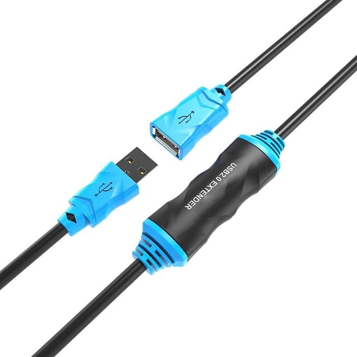 Usb A 2.0 extension cable netline 30m active 480Mbps with amplifier - Kabel usb2.0 female-male extender aktif 30 meter