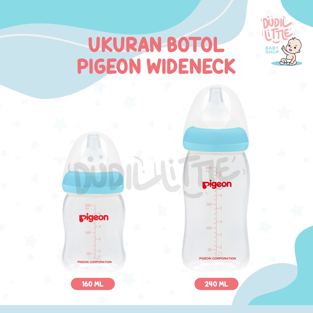 PIGEON Botol Susu PP Wide Neck Bening 1 pcs 160ml - 240 ml - 330ml 100% Garansi Original