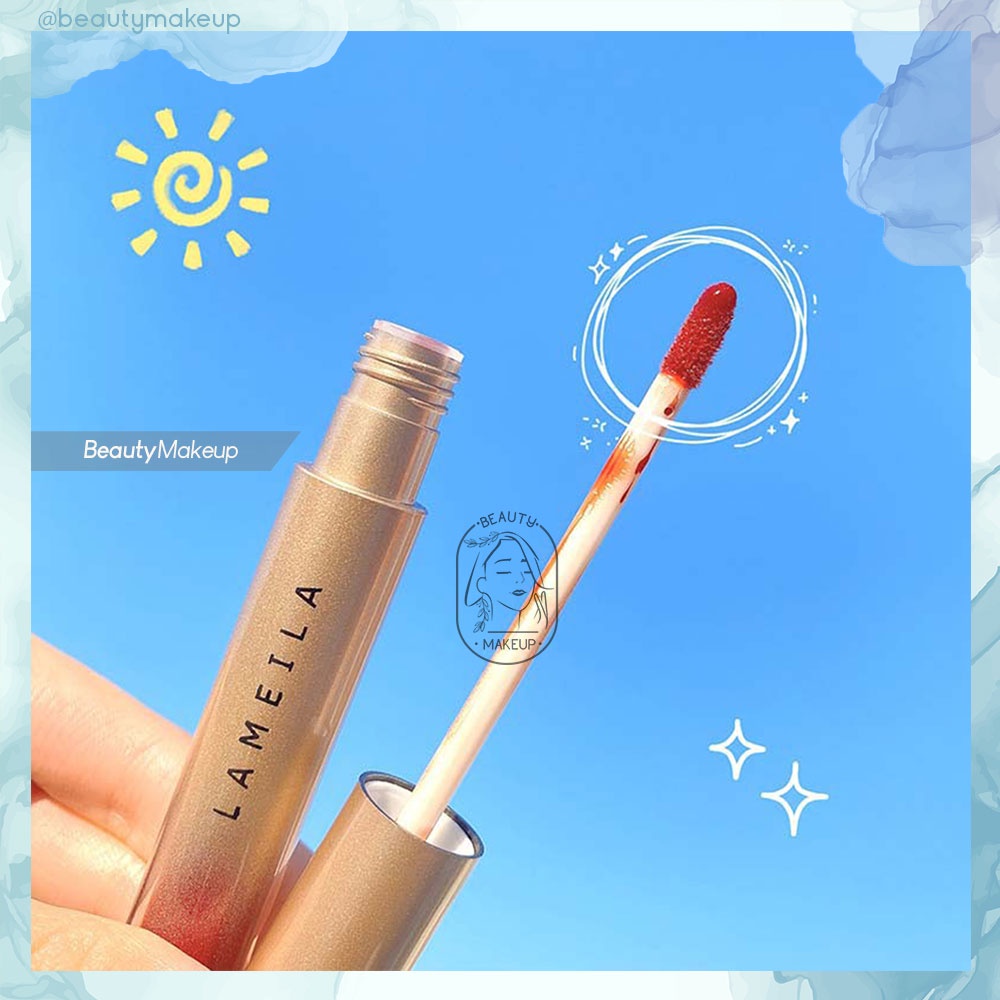 LAMEILA GOLD SILKY LIP GLAZE / LAMEILA LIPSTIK CAIR PELEMBAB BIBIR TAHAN AIR DAN LAMA