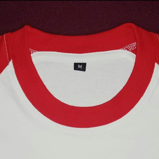 Kaos Polos Raglan - Kaos Raglan Lengan Pendek | Kaos Raglan Merah Putih | BISA CUSTOM SABLON