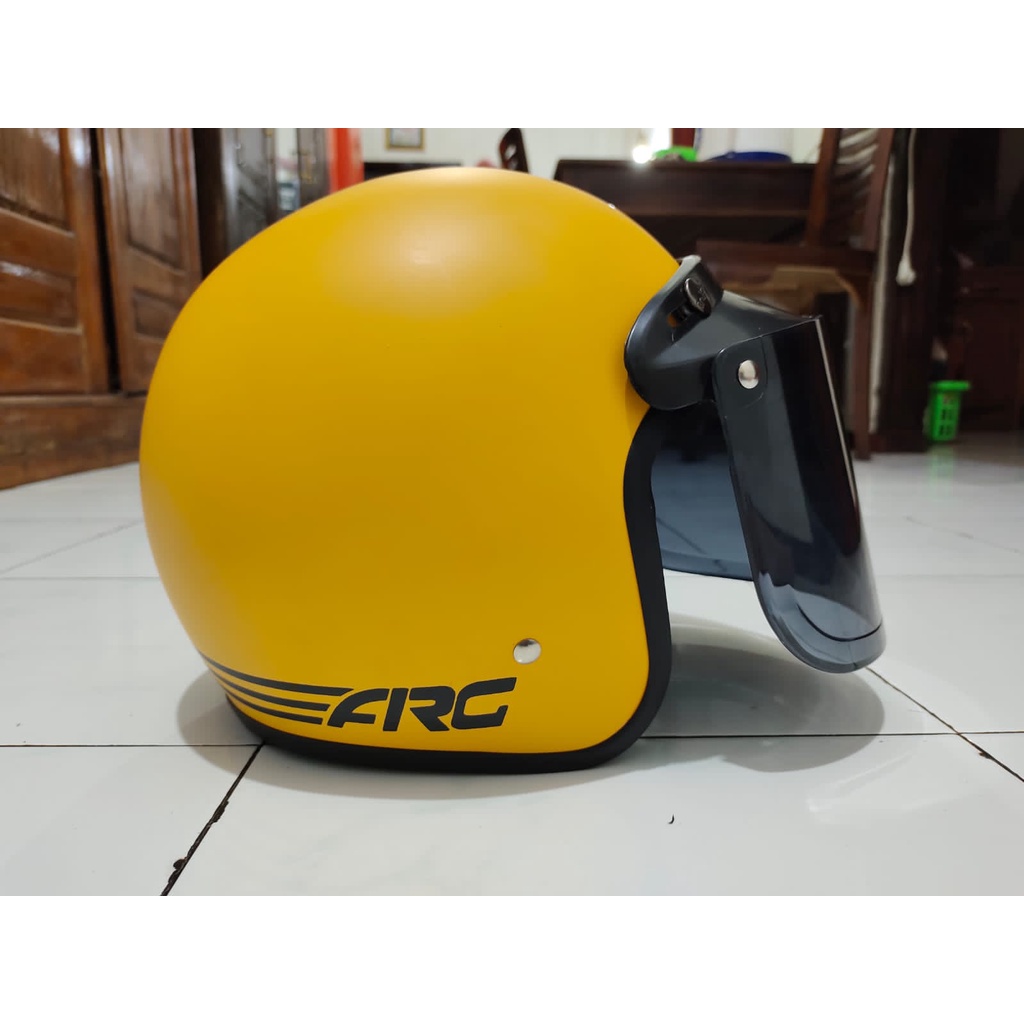 BISA (COD BAYAR DITEMPAT) HELM BOGO DEWASA ARC + KACA DATAR INJAK - PACKING FREE BOX+BUBBLE WARP