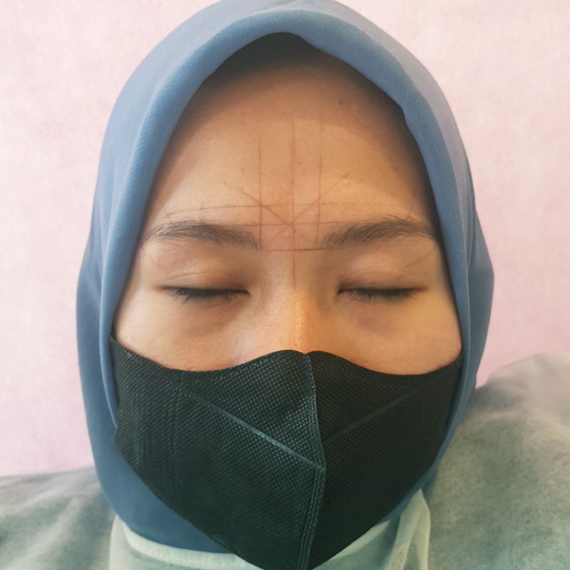 Brow Mapping Brown UZU / Penggaris Benang Sulam Alis Pola Cetakan Benang