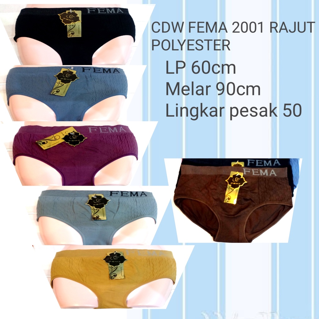 celana dalam wanita fema rajut all size kecil fit to L bahan tebal sangat nyaman di pakai kuat tahan lama