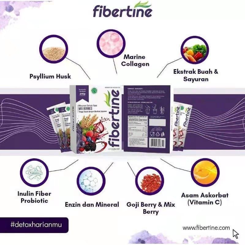 Fibertine/minuman fiber dan kolagen/minuman fiber/flimty/kolagen/Minunan detox (harga per sachet)