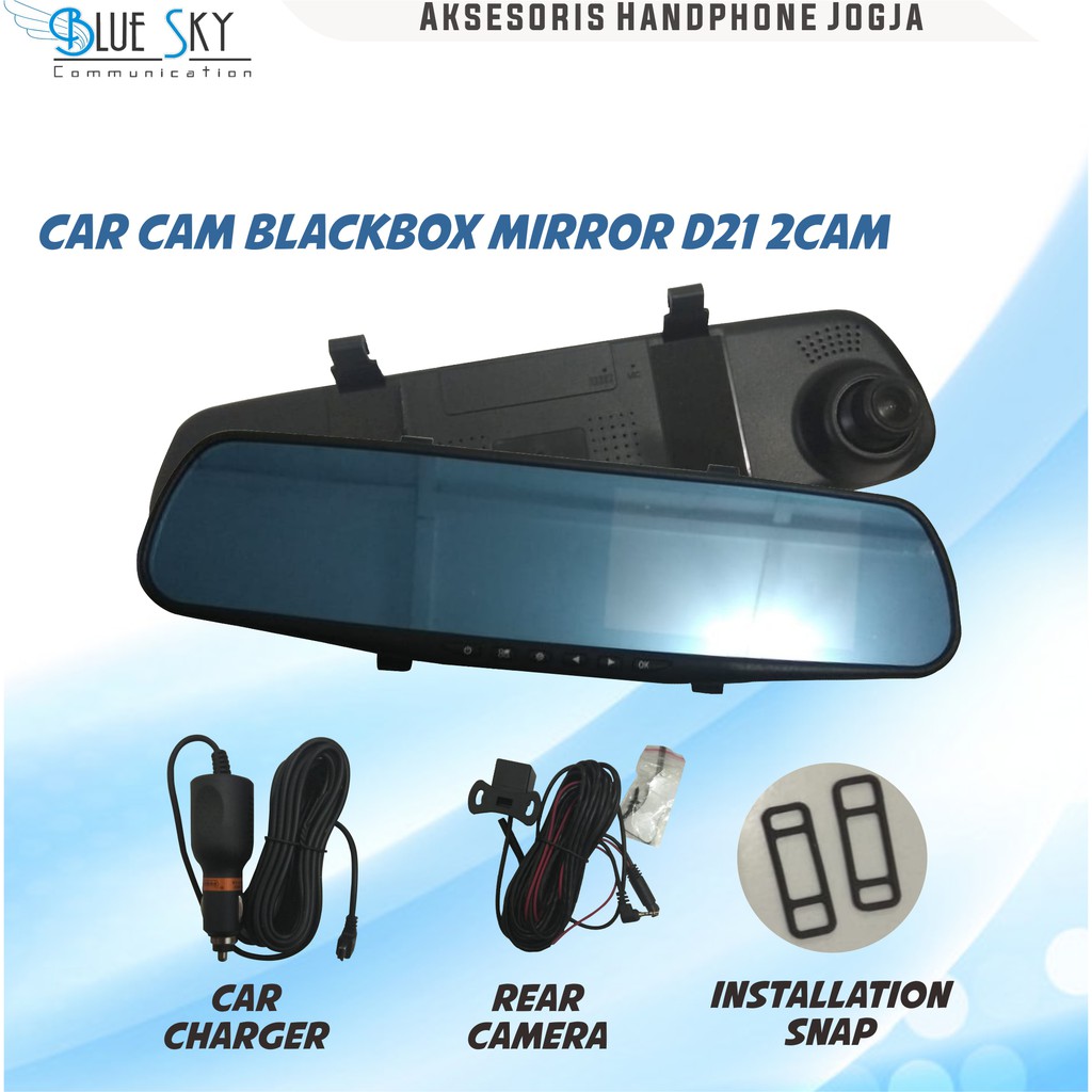 CAR CAM BLACKBOX MIRROR D21 2CAM KAMERA MOBIL