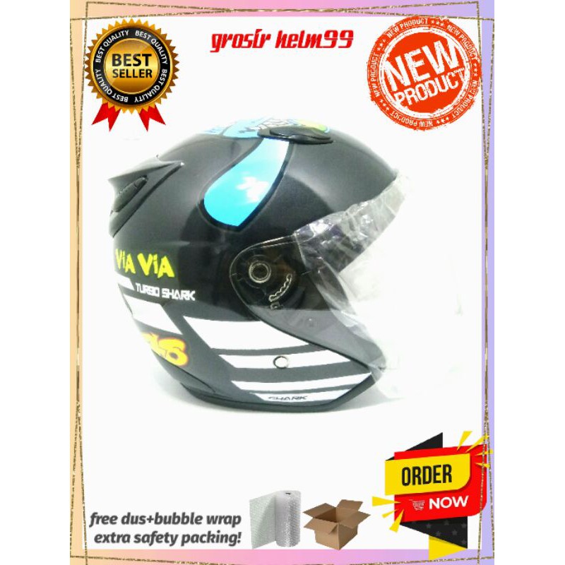

centro motif shark46 gray gloss packing kardus+bubble wrap helm centro motif murah dewasa