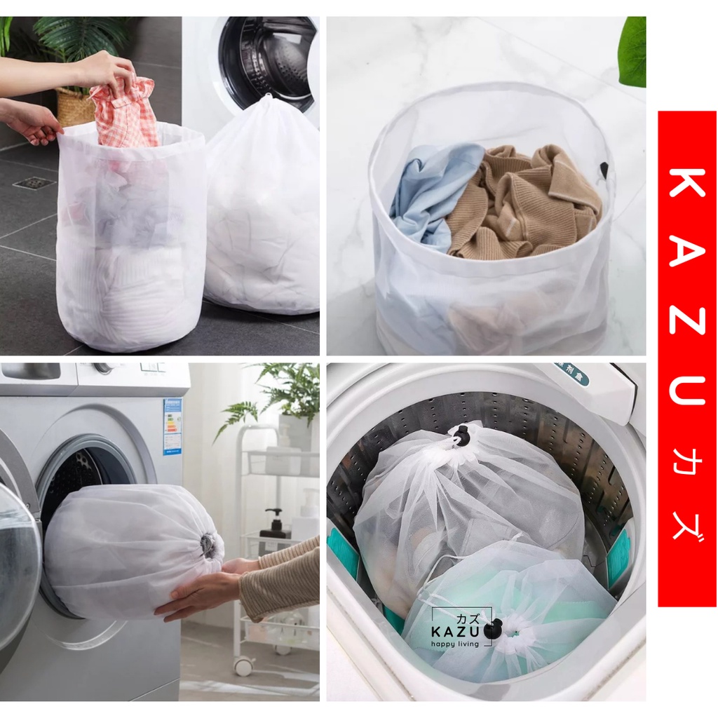 KAZU KHL209 Laundry Bag Serut Drawstring Washing Bag Tas Kantong Jaring Mesin Cuci Pakaian Kotor