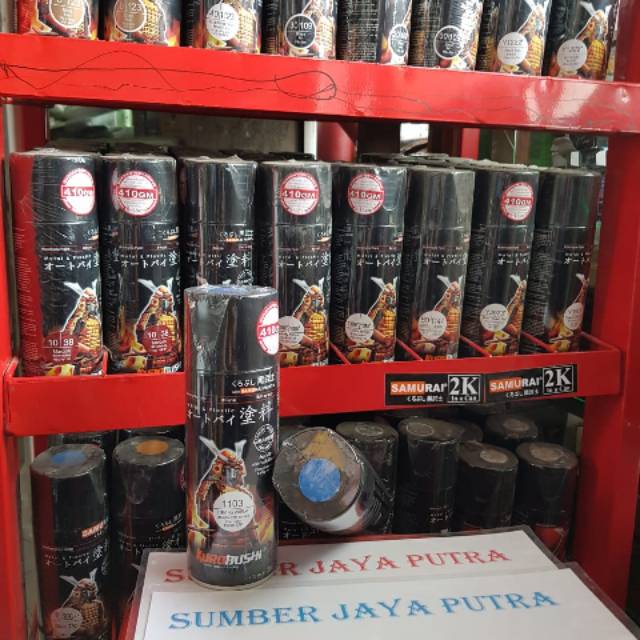 Cat Semprot Samurai 1103 biru metalik  cmt honda blue pilok pylok pylox pylox 1139 1701 hitam silver