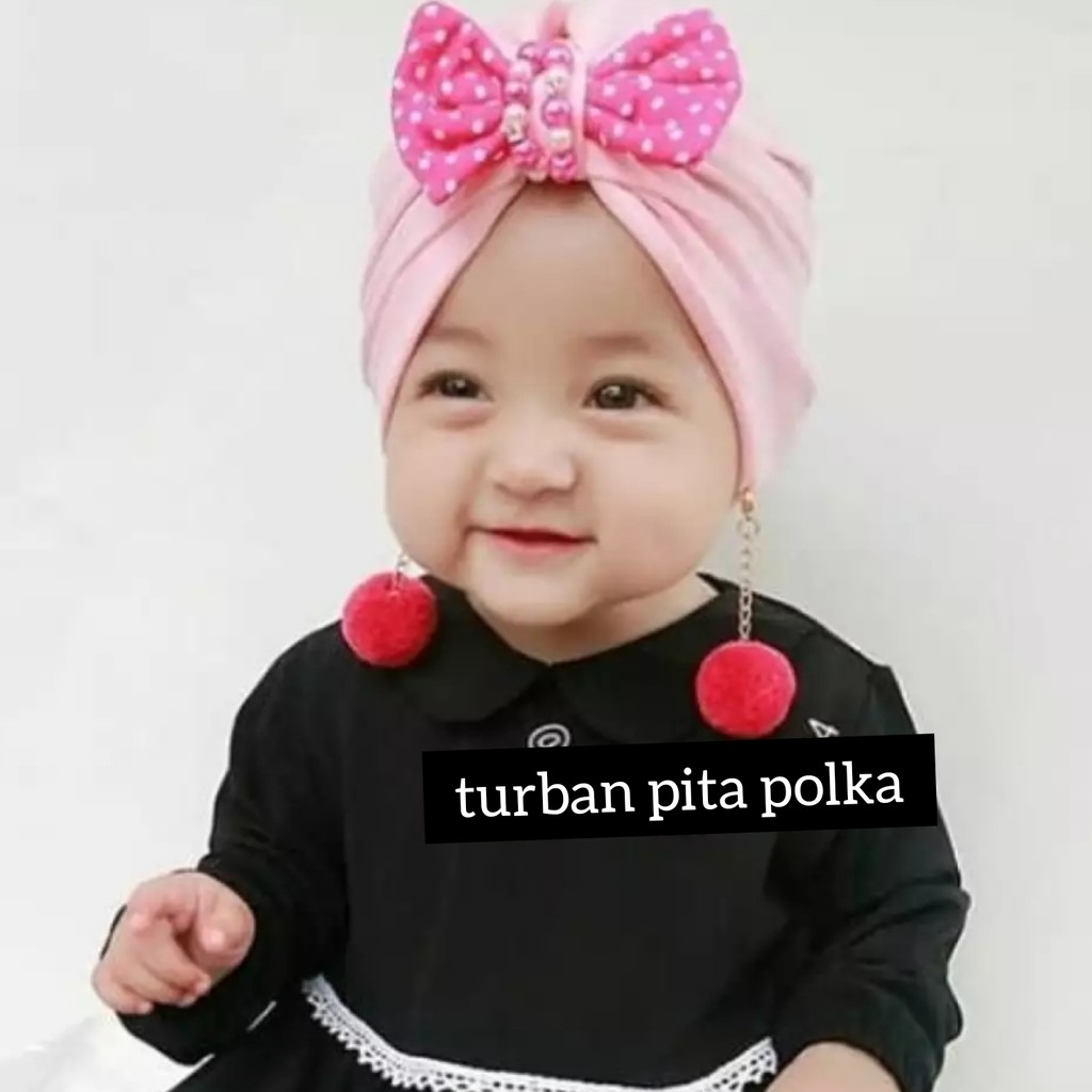 turban anak TURBAN PITA POMPOM turban bayi kerudung anak / PUSAT JILBAB CICALENGKA