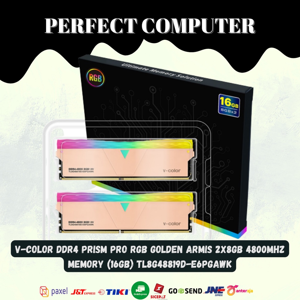 V-COLOR DDR4 PRISM PRO RGB GOLDEN ARMIS 2x8GB 4800Mhz Memory (16GB)