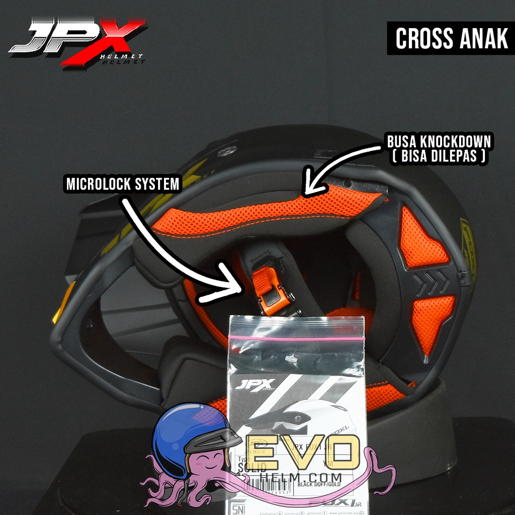 HELM CROSS ANAK JPX ORIGINAL UMUR 5 - 14 TAHUN JPX - HELM JPX FOX1 JR CROSS KIDS