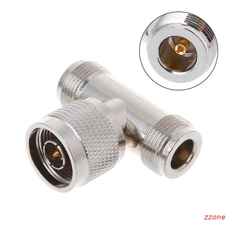 zzz T Shape N Male To 2 N Female Triple RF Connector 3-way Coaxial Adapter