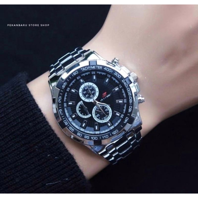 JAM TANGAN PRIA RANTAI STAINLIS STEL TERLARIS JAM TANGAN KASUAL PRIA MODEL SPORTY COD BAYAR DI TEMPAT