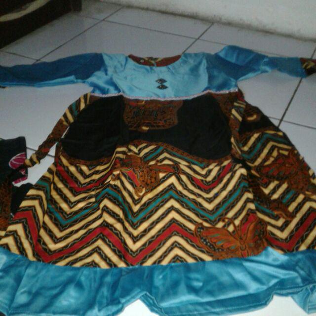 Gamis Batik Anak / Dress Anak Batik / Busana Muslim Batik / Setelan Muslim Anak