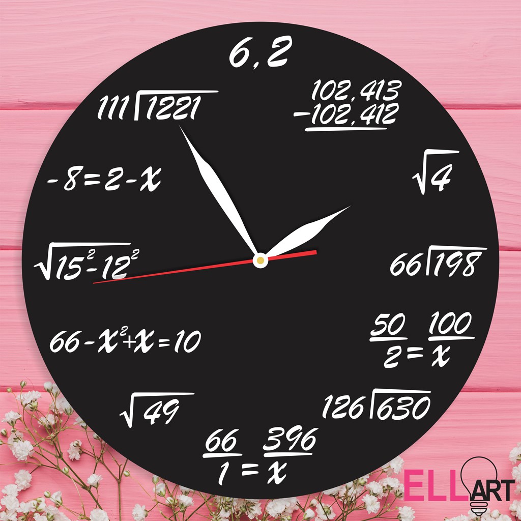 Jam Dinding Unik Rumus MTK Minimalis Pajangan Dekorasi Formula Math Vintage