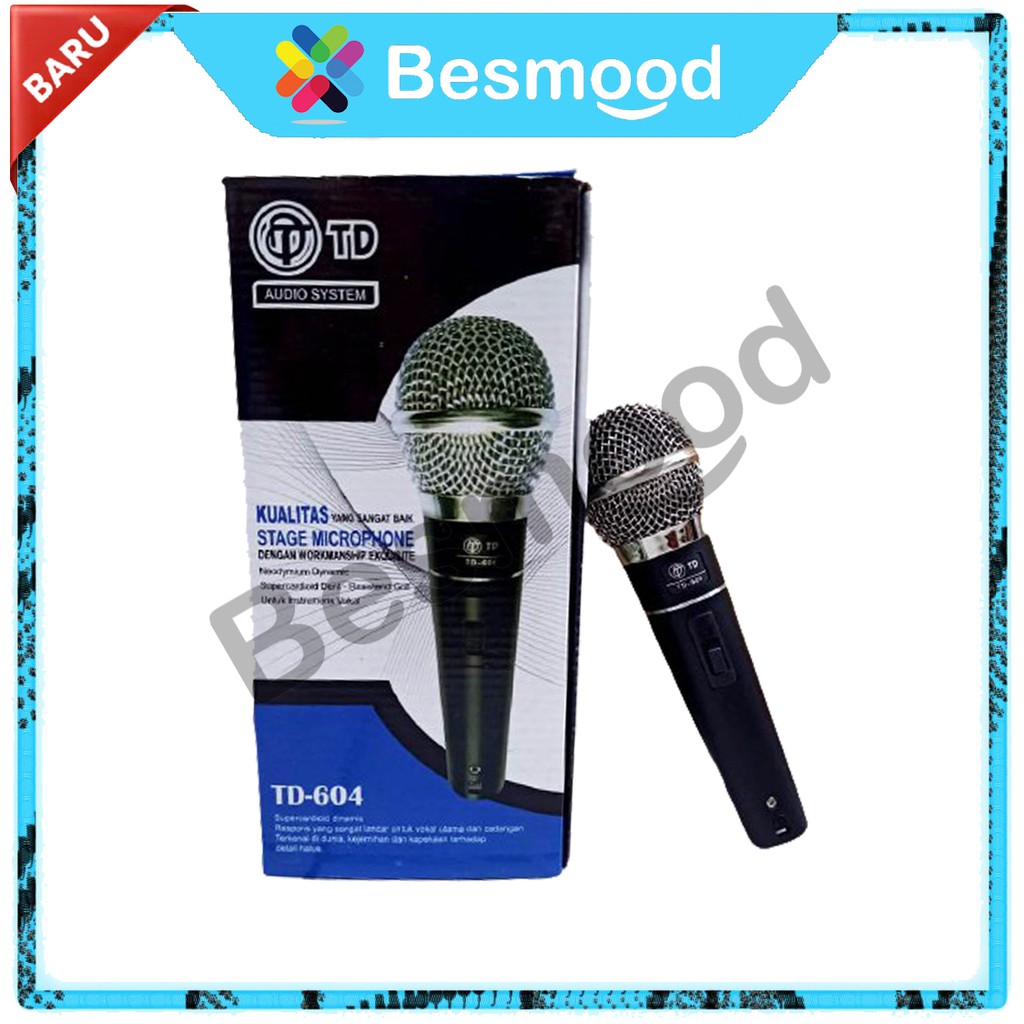 Besmood Mic Karaoke Kabel Microphone Twindog TD 604