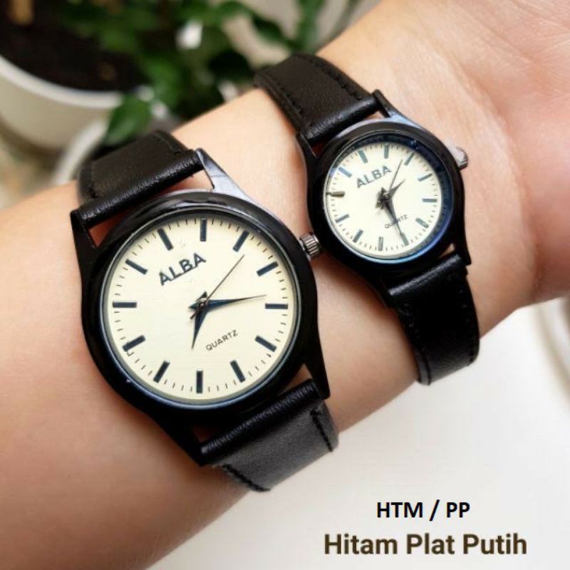 JAM TANGAN COUPLE ALBA / JAM VINTAGE GROSIR IMPORT KULIT PRIA / ALBA