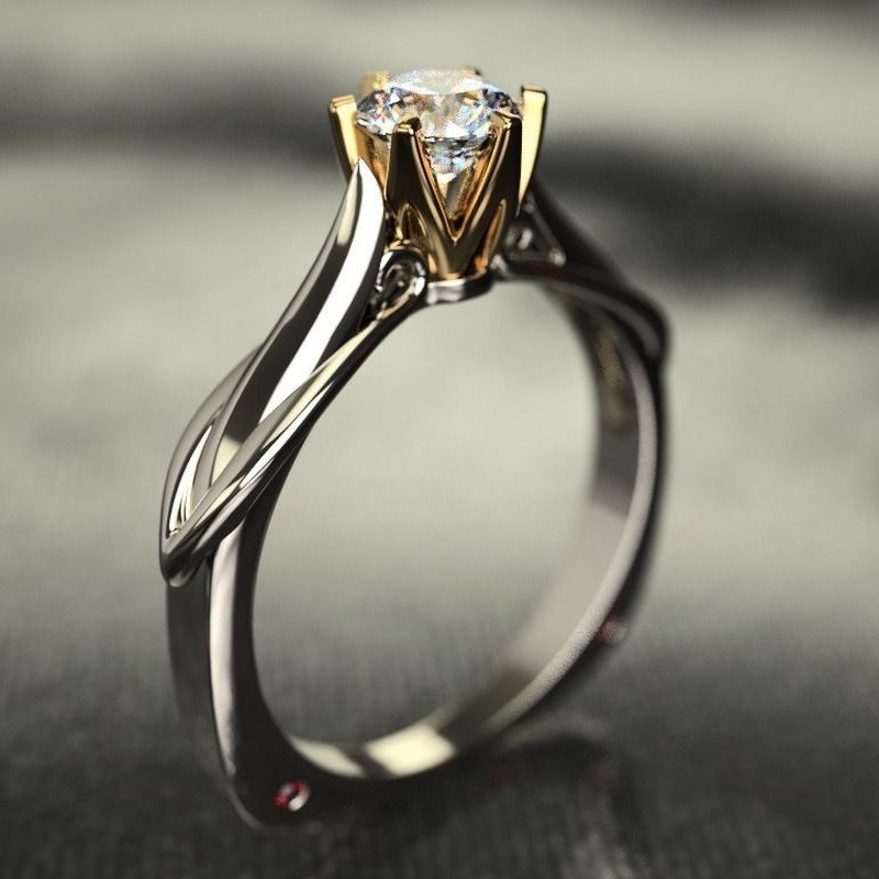 Cincin Moissanite Klasik Untuk Wanita