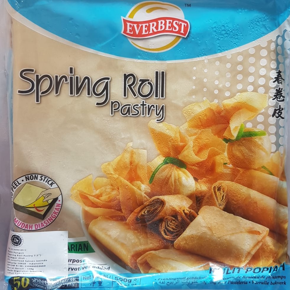 

Everbest spring roll pastry / kulit lumpia isi 50 pcs 7 inc