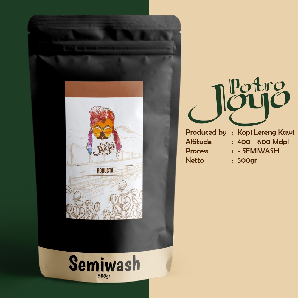 

POTROJOYO Kopi Lereng Kawi Robusta Coffee Premium 100% Murni Original Semi Wash 500 gram