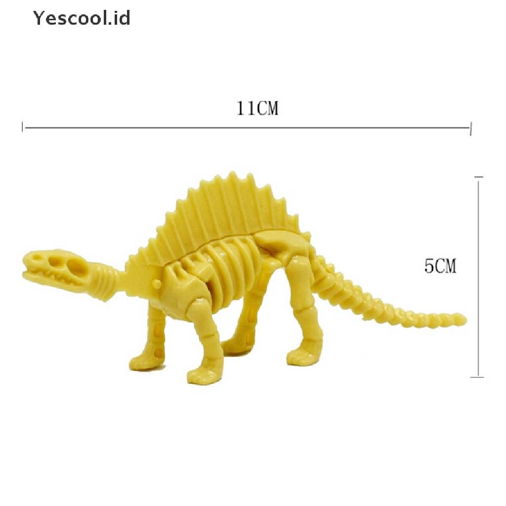 (Yescool) Mainan Edukasi puzzle Simulasi Tengkorak Dinosaurus Bahan Plastik Untuk Anak DIY