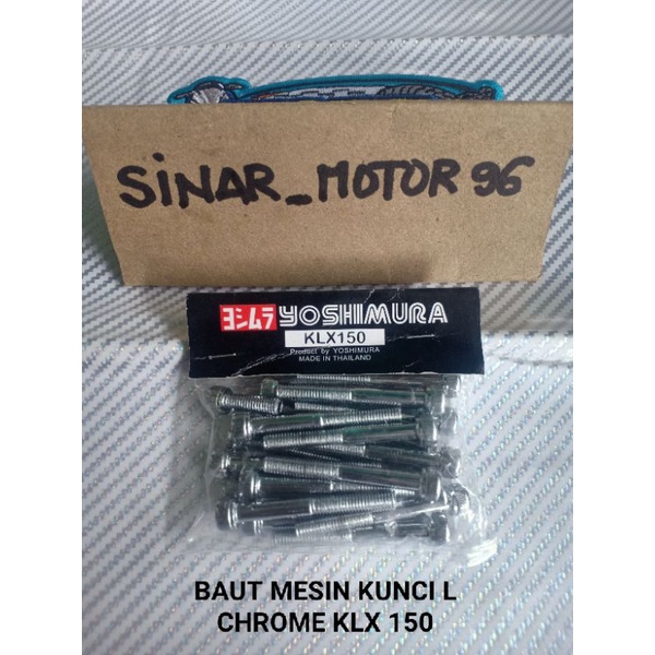 BAUT MESIN KUNCI L KLX 150 CHROME BAUT BLOK MESIN KUNCI L KLX150 CHROME CROME HIGH QUALITY