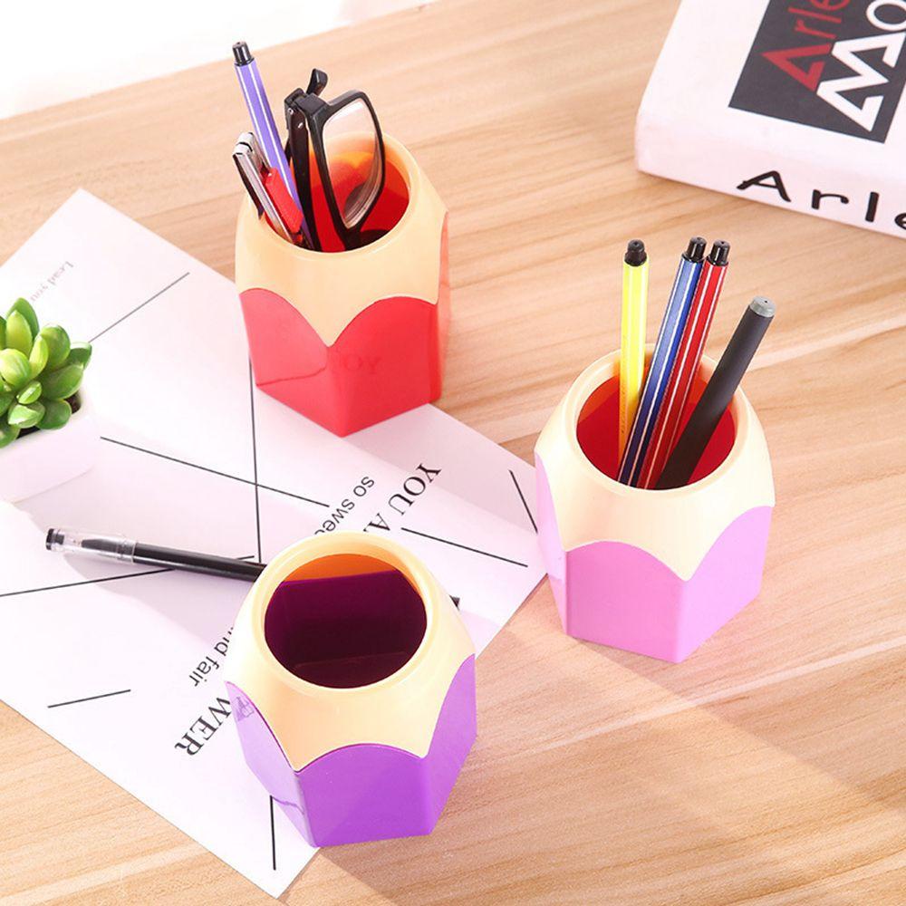 Mxbeauty Pen Cup Holder Elegan Dekorasi Desktop Kotak Penyimpanan Merapikan Organizer Alat Tulis