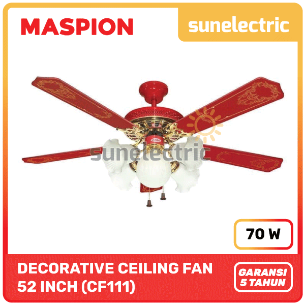 Maspion Uchida 52" / 52 Inch / 130 cm Ceiling Fan Uchida CF-111 / CF 111 / CF111 Kipas Angin Plafon 