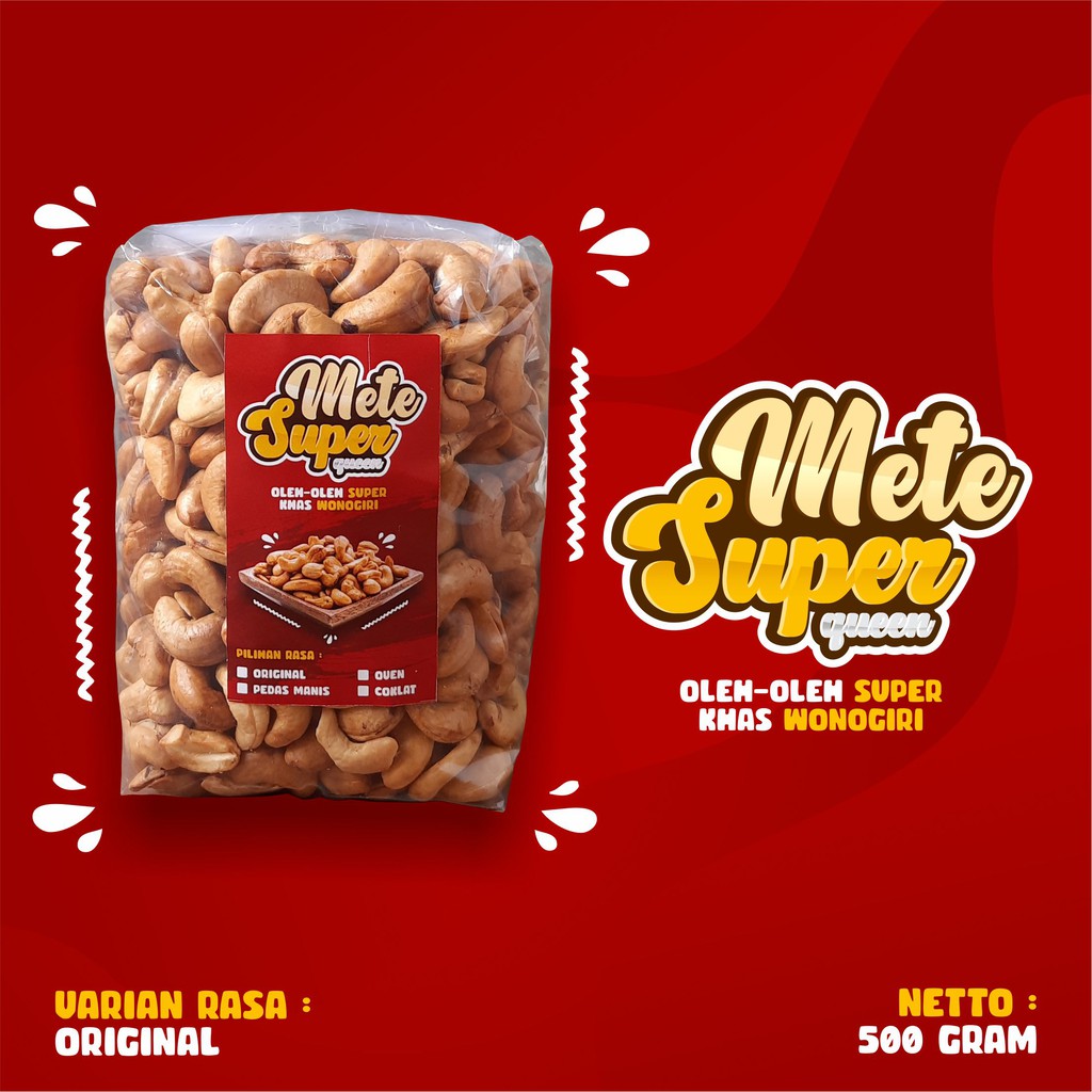 

500gr Original Kacang Mete Wonogiri Original Goreng Kemasan 500gr, Kacang Mede Wonogiri Goreng