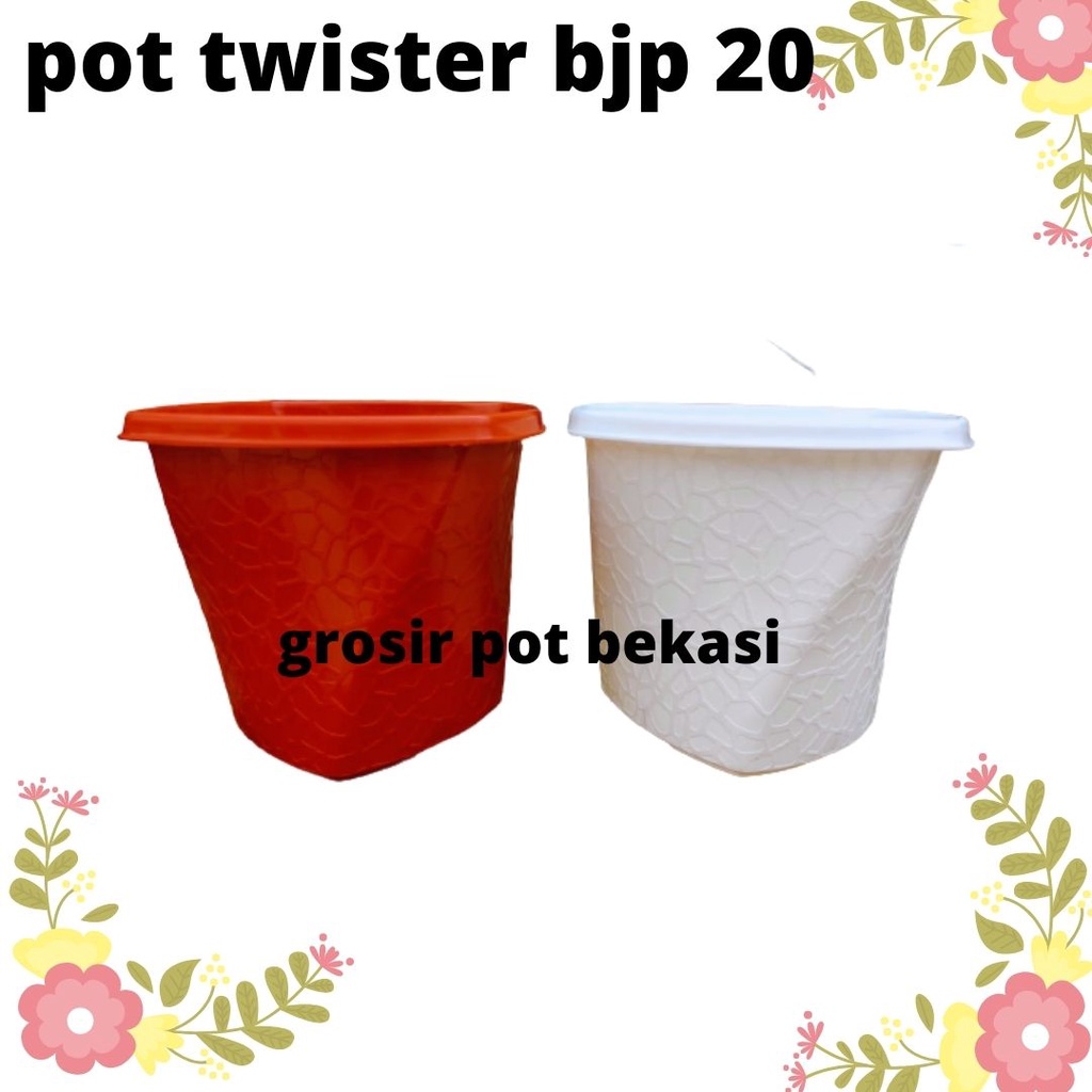 POT TWISTER 20 PUTIH MERAH ORY BJP -POT TWISTER BUDI JAYA