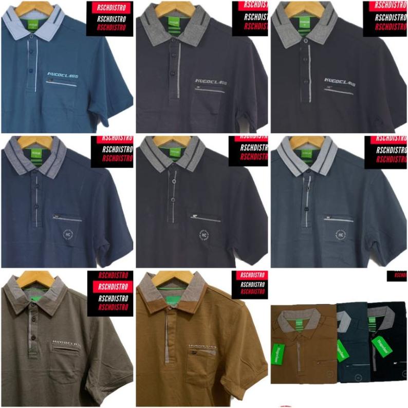 HOLLXMALL | KAOS KERAH FASHION PRIA HUGO CLASS ORIGINAL COMBET KOMBINASI MISTY M-XXXXL BIG