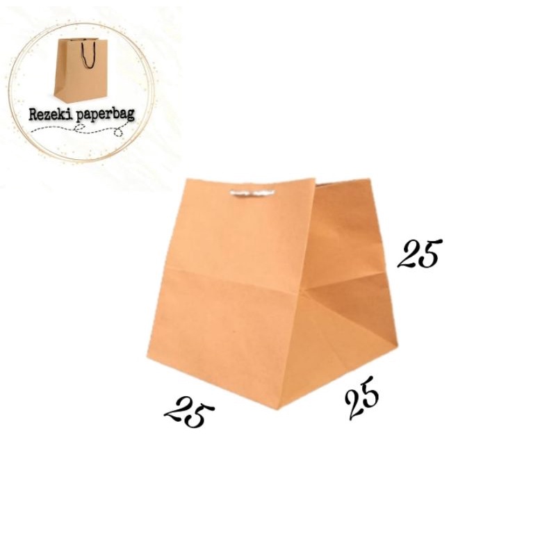 

PAPERBAG COKLAT KOTAK NASI 25X25