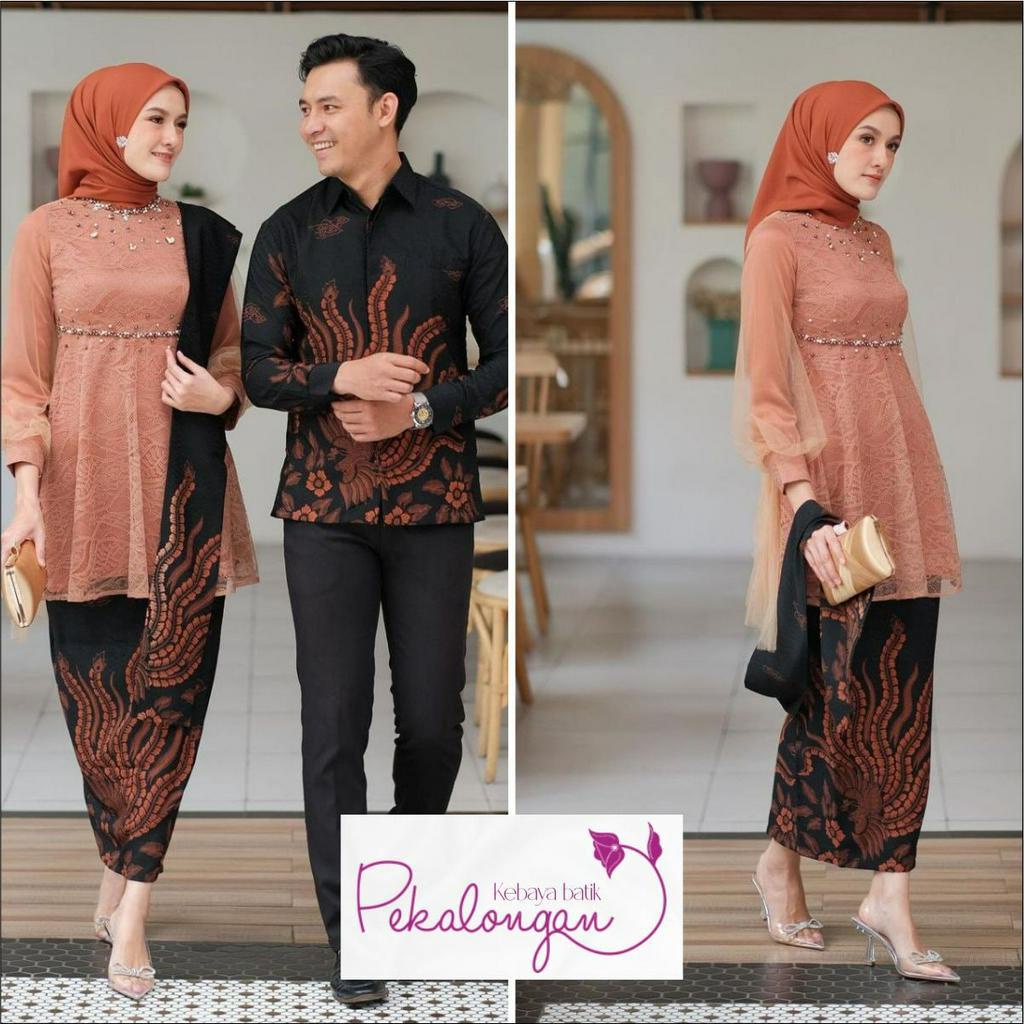 Batik Couple Kebaya Modern Kebaya Wisuda Lamaran Baju Tunangan Batik Brukat Terbaru Baju Couple Kond