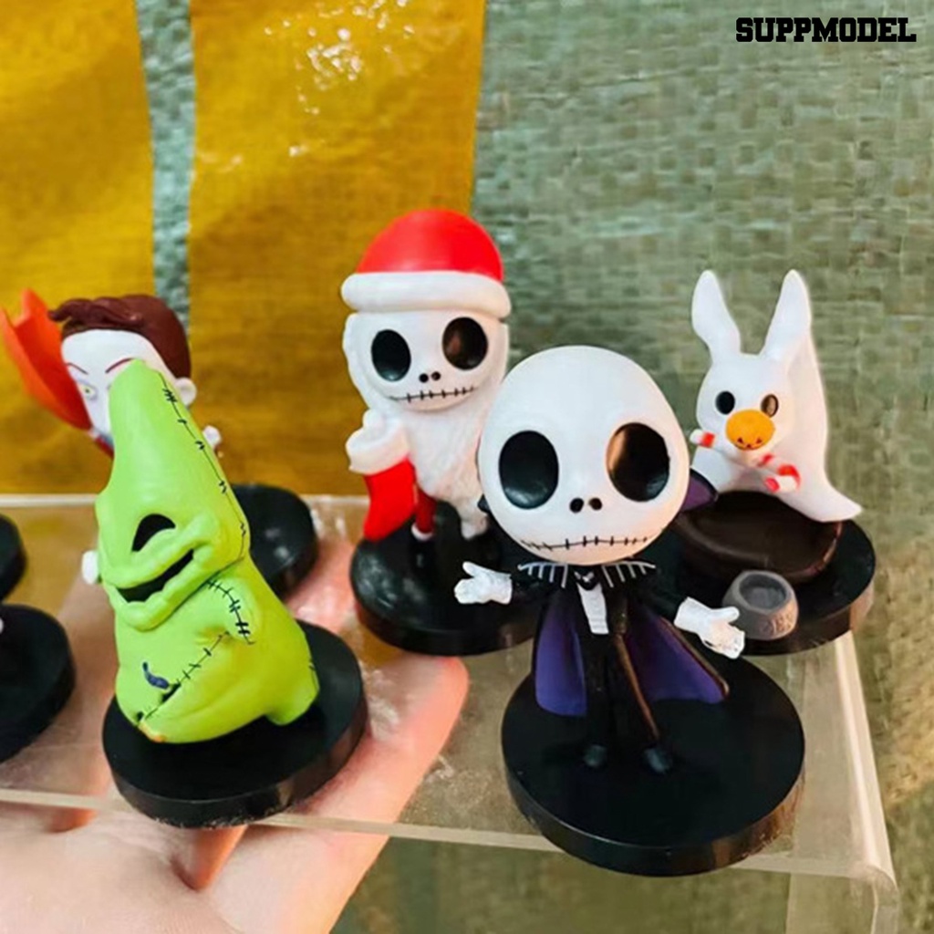 10pcs Miniatur Jack Skellington Bahan PVC Untuk Dekorasi Ruangan