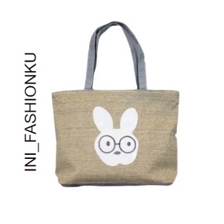 TAS TOTEBAG WANITA KEKINIAN MODIS - MOTIF BUNBUN KELINCI KECIL LUCU BISA COD