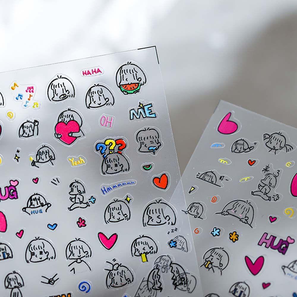 MXBEAUTY Stiker Kuku Kartun Timbul Lucu Winnie The Pooh Manicure Aksesoris Simpsons Pooh Bear Nail Stickers
