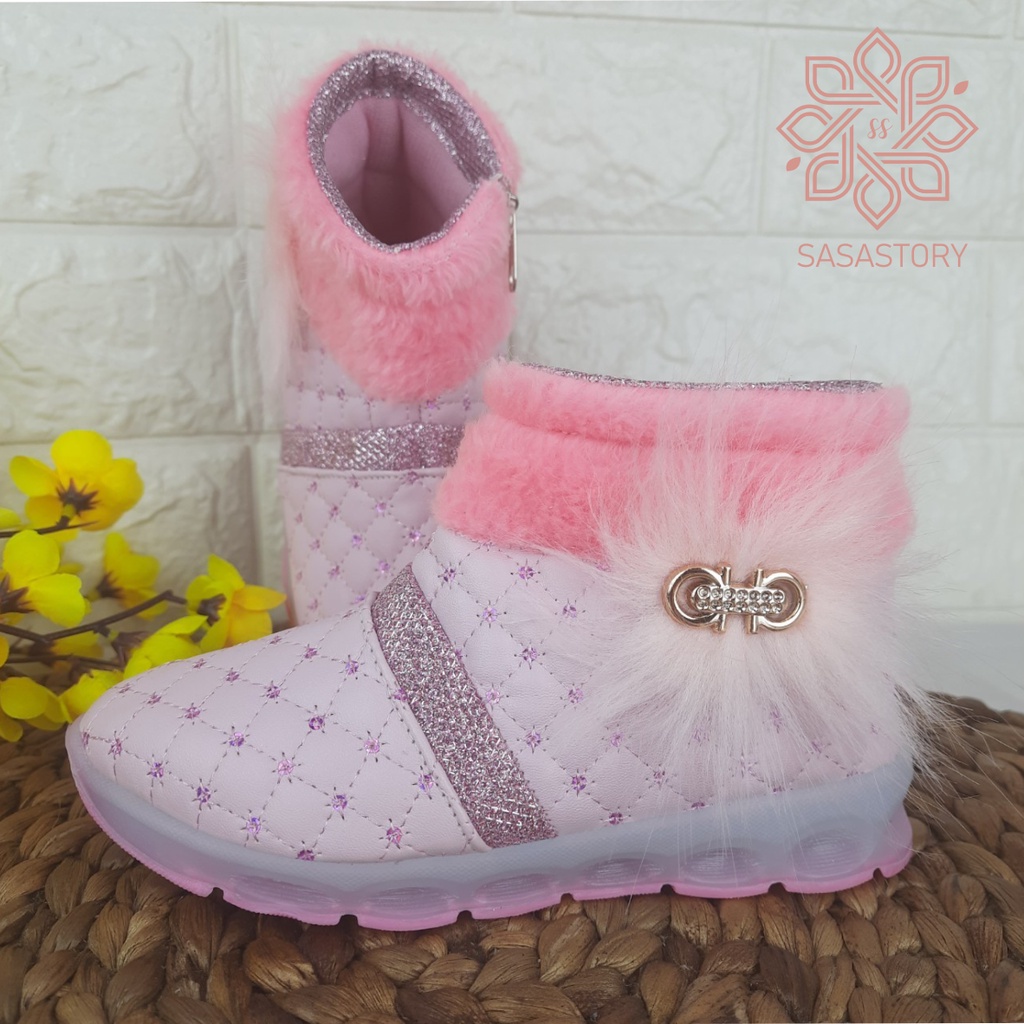 SEPATU BOOTS PINK ANAK PEREMPUAN 3 4 5 6 TAHUN DA01