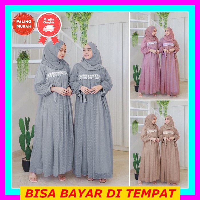 [Ready Jumbo/Cod] Gamis Brokat Syari Gamis Broklat Terbaru 2021 Gamis Brukat Murah Gamis Ainun Syari